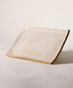 Prato Retangular em Cerâmica branco Esmo